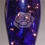 Lighted Blue Vase with Rose